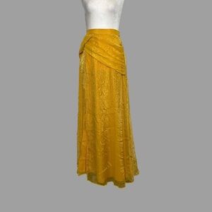 💛 XS 💛 NWT Anthro Hutch Maxi Skirt Flowing Feminine Draped Shimmer Shine​